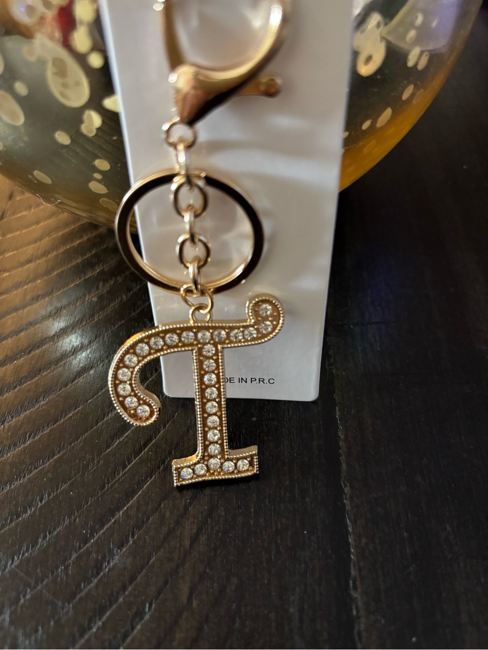 ✨ Charm/Keychain- Bling Rhinestone Initial "T”Bag Charm ✨